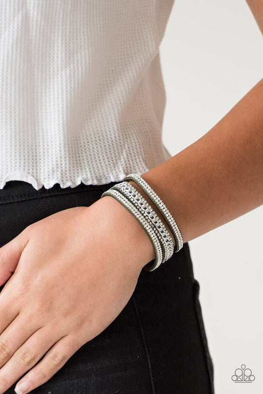 Rollin In Rhinestones – Green | Paparazzi Bracelet