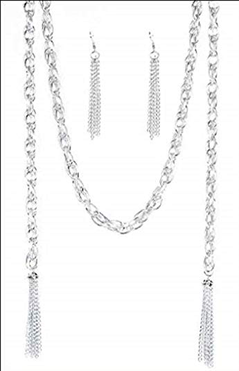Scarfed for Attention – Silver | Paparazzi Necklace