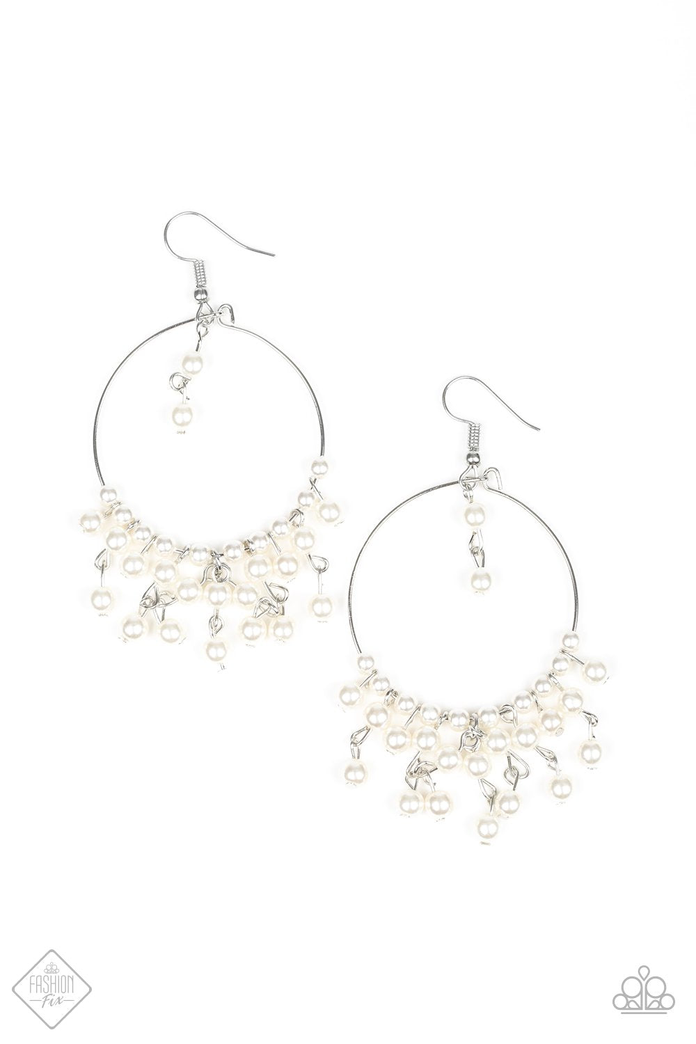 Now on Broadway Pearl – White | Paparazzi Earrings