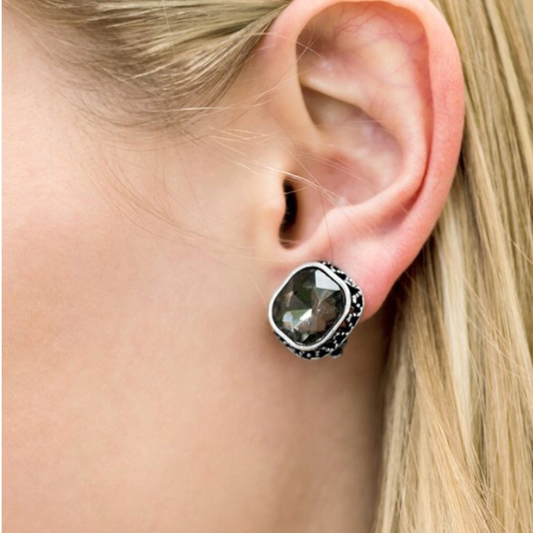 Turn On The Swag Clip On – Silver | Paparazzi Earrings