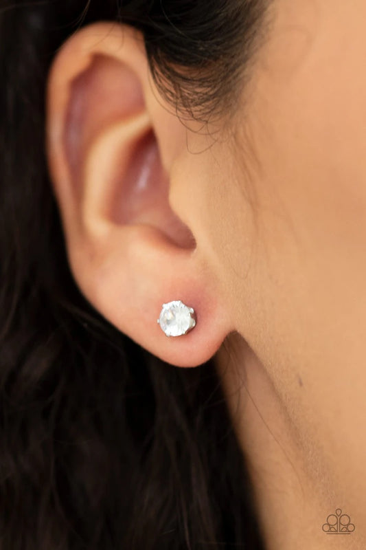 Delicately Dainty – White | Paparazzi Earrings